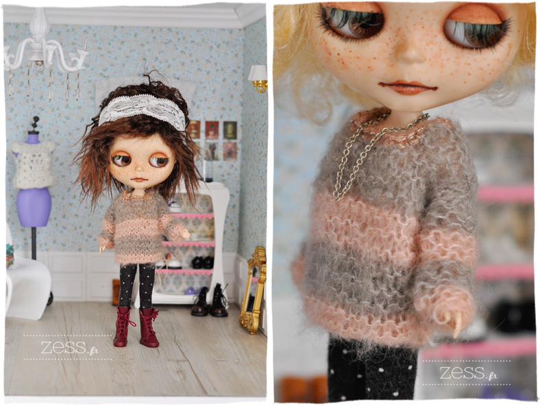 knit doll blythe jumper sweater top pattern tuto diy