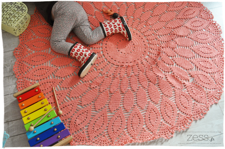 tuto tapis crochet laine rigidifier tenue amidon technique