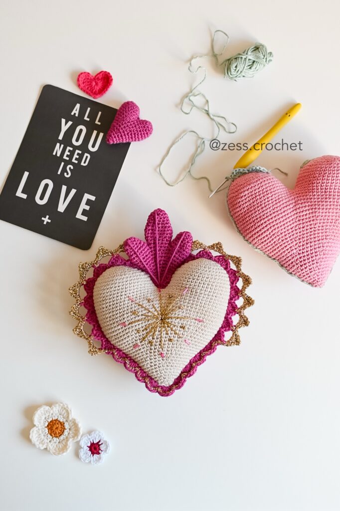 kit crochet coeur sacré ex voto