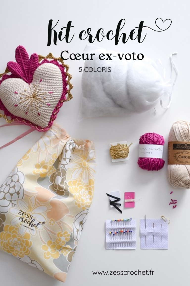 kit crochet coeur ex voto