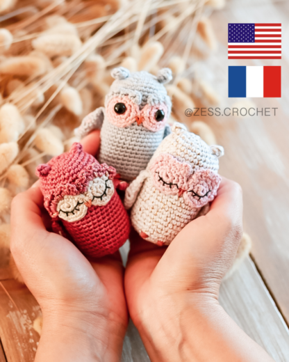 Tutoriel crochet français anglais chouette hiboux