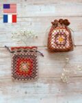 Tutoriel pochon carré granny petit sac