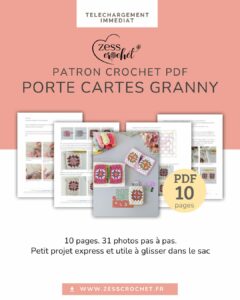 patron crochet pochette porte cartes granny