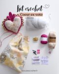 Kit crochet déco coeur ex voto DIY pelote fils aiguilles tutoriel PDF