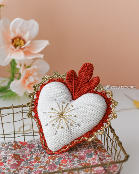 kit crochet coeur ex voto déco
