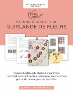 Guirlande de fleurs en crochet – tuto Zess Crochet pour chambre enfant ou déco fête