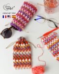 Tutoriel crochet PDF - Étui à lunettes au point granny avec doublure tissu