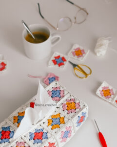 tutoriel patron crochet pdf housse granny boite mouchoirs