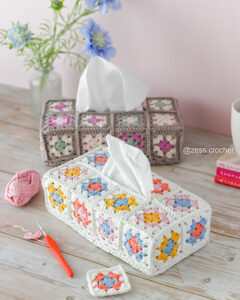 Tutoriel crochet housse granny boite mouchoirs