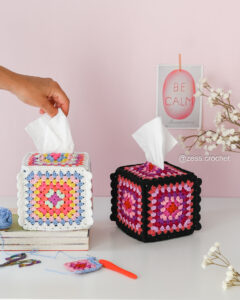 tuto crochet housse boite mouchoirs granny