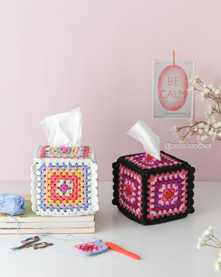 tuto crochet housse boite mouchoirs granny