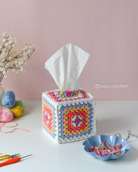 tuto crochet housse boite mouchoirs granny