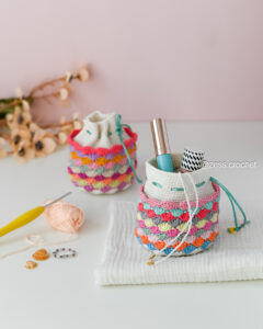 Tuto crochet PDF pour bourse granny – pochon fait main coloré, facile à réaliser au crochet