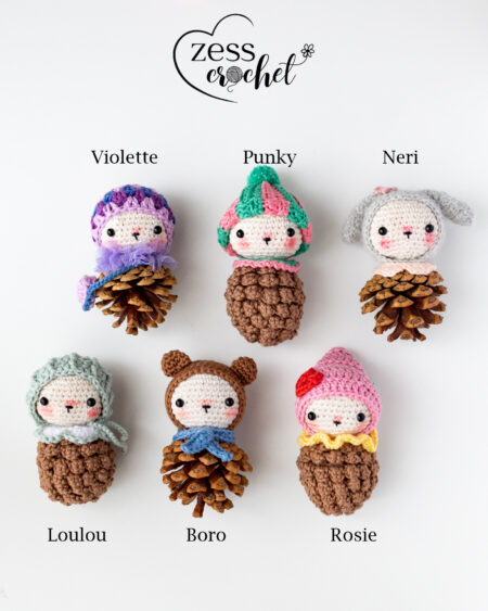 Patron crochet Collection les bouilles de pin - PDF
