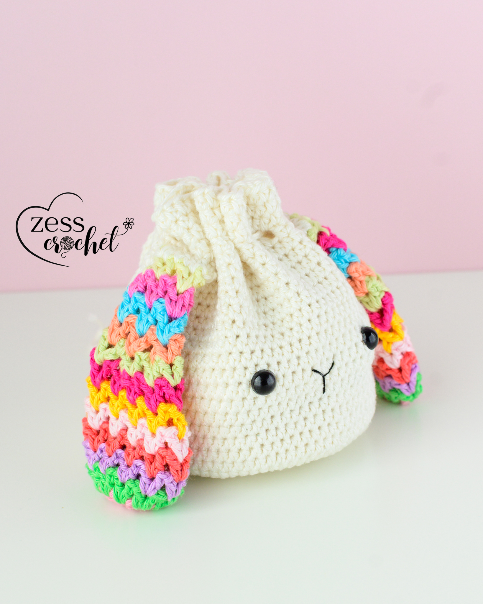 patron crochet pochon lapin enfant