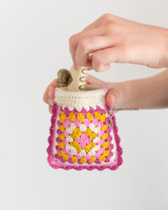 kit crochet pochette granny square