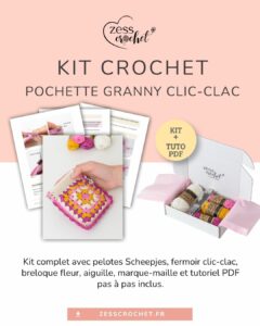kit crochet pochette granny square