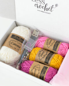 kit crochet pochette granny square